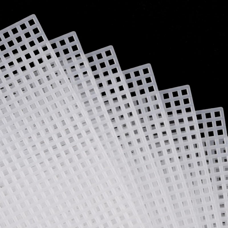 NICECRAFT 7 Sheets 13.2x10.35in 7 Count Plastic Canvas White Clear Needlepoint Plastic Mesh Sheets Cross Stitch Canvas for Crafts Embroidery Knit Crochet Projects - Image 1